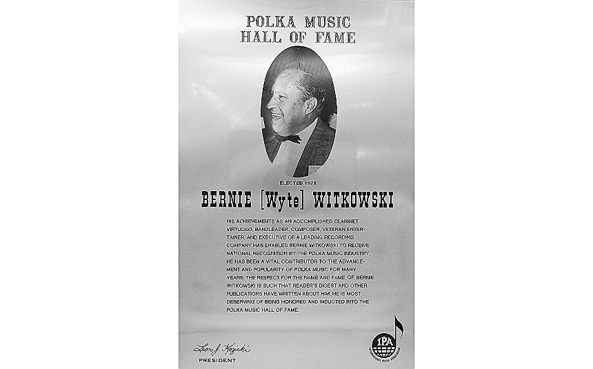 Bernie Witkowski Hall of Fame Plaque